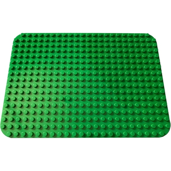 Building Block Base Plate for Large Blocks 15" x 10" (1x Green) Compatible with Major Brands, STEM Learning