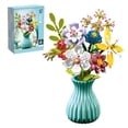 thumbnail image 1 of Flower Bouquet Sets Building Flowers with Vase for Adults Botanical Collection Home Decoration Birthday Gift, 1 of 6