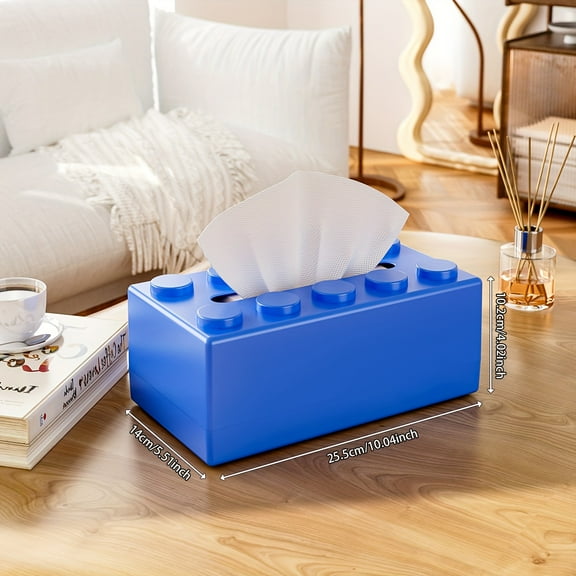 Building Block Design Tissue Box | 1pc | Tissue Box Cover, Napkin Dispenser Container, Creative Tissue Box, Tissue Storage Box | For Bathroom Living Room Bedroom | Home Decor, Bathroom Accessories