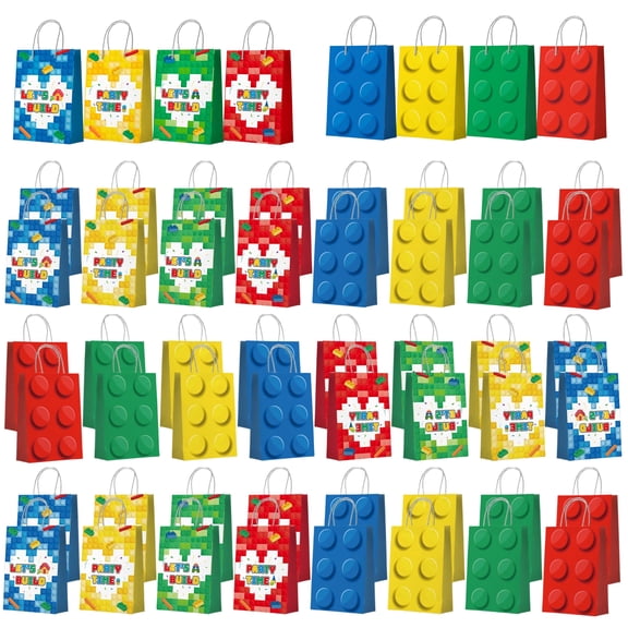Building Block Party Favor, 48 Pcs Building Block Gift Bags Set