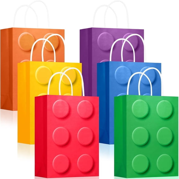Building Block Party Favor Gift Bags with Handles