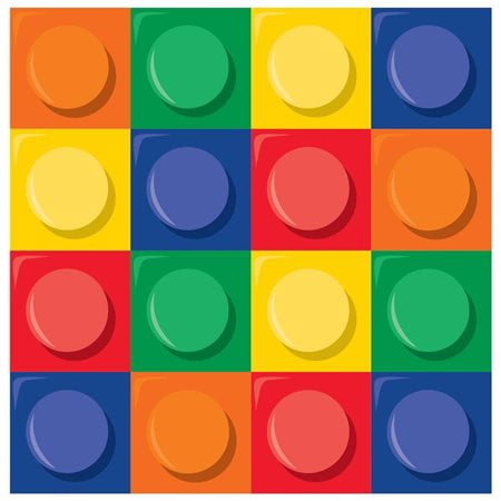Building Block Party Paper Lunch Napkins 16 Count for 8 Guests