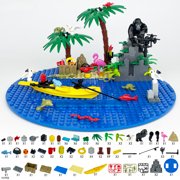 Building Block Set   Resort Island Theme   Small Particle Construction Kit   DIY Vacation Scene Model