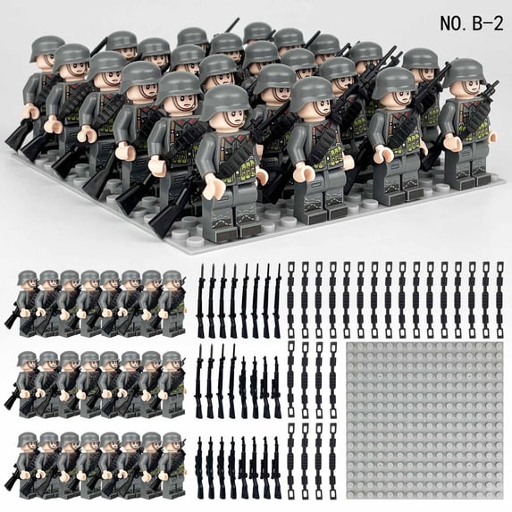 Building Block Toys | Building Block Dolls | Army Men Action Figures | Building Block Soldiers | for Collectors and Building Block Enthusiasts | 24 Mini Figures 1.7Inch