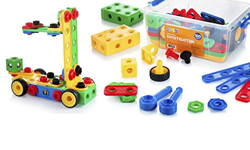 Building Blocks 100 Set - Building Toys Gift for Boys & Girls - STEM Educational Fun Toy Set, Ages 3 Years and Up - Original - By Play22
