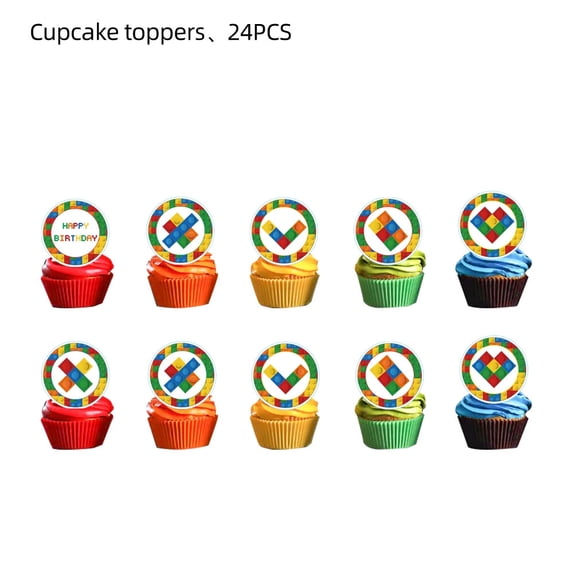 Building Blocks Birthday Party Child Decoration Foil Balloon Disposable Tableware Hat Cups Plates Baby Shower Toy Gift Supplies