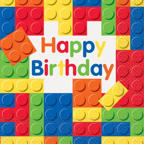 Building Blocks Party Lunch Napkins, 16ct