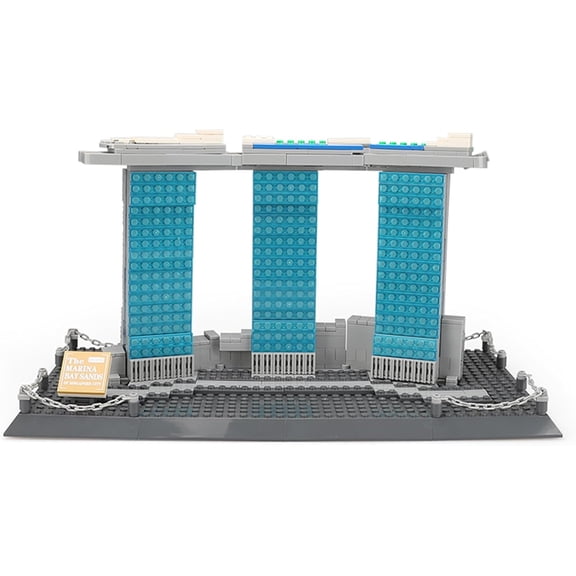 Ylutex Building Blocks Set Toy, Marina Bay Sands Architecture Model Kits Collection Toy Building Sets for Adults(881 PCS)