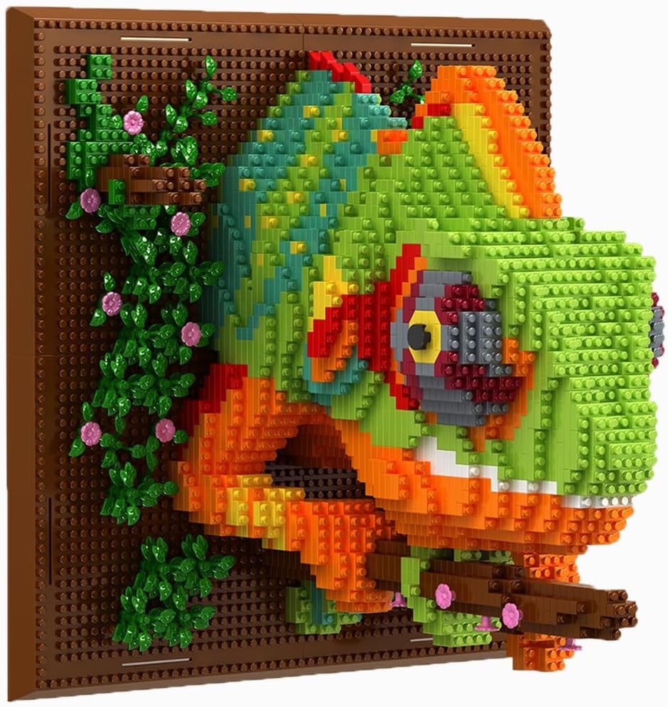 Building Blocks Set Wall Art Chameleon,(2688 Pieces) Toys Gifts for Kid and Adult