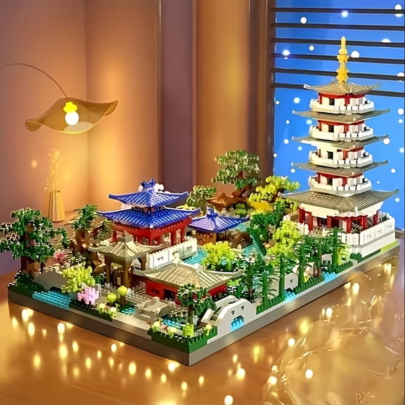 Building Blocks Set with 3282 Pieces, West Lake Pagoda Model for Adults, Chinese Architecture