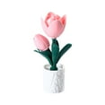 thumbnail image 1 of Building Blocks Set with LED Night Light, Buildable Tulip & Rose in Ceramic Pot, Home Desk Decor for Valentine‘s Day Gifts, Women, Girls, 1 of 7
