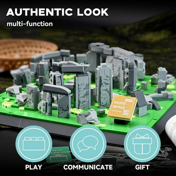 Building Blocks Stonehenge Model Building Kit, Historical Landmark Building Set for Adults & Teens