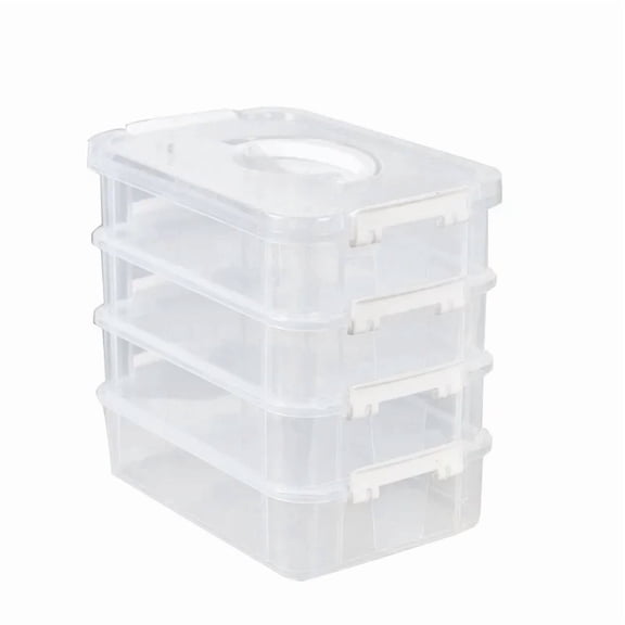 Building Blocks Storage Box Transparent Visibility Tool Classification Boxes Moisture-Proof Grid Drawer Stackable Storage Casket
