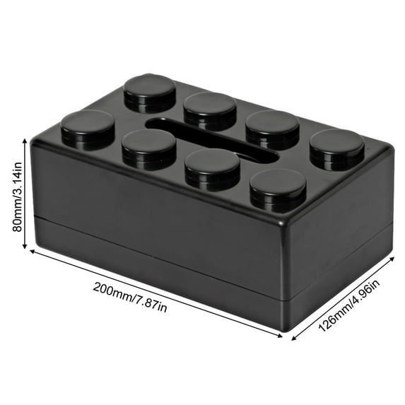 Building Blocks Tissue Box Creative Punch-free Wall-mounted Spring Paper Towel Holder Bathroom Waterproof Storage Napkin Case (Black)