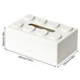thumbnail image 1 of Building Blocks Tissue Box Creative Punch-free Wall-mounted Spring Paper Towel Holder Bathroom Waterproof Storage Napkin Case (White), 1 of 7