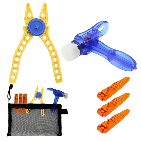 Building Blocks Tool Kit - Brick Separator, Mini Blocks Tool Set - Multi-Functional Hammer, Pliers, Axle Rods Assortment Pack Compatible with lego & technic and Most Major Brands(Blue Stye)