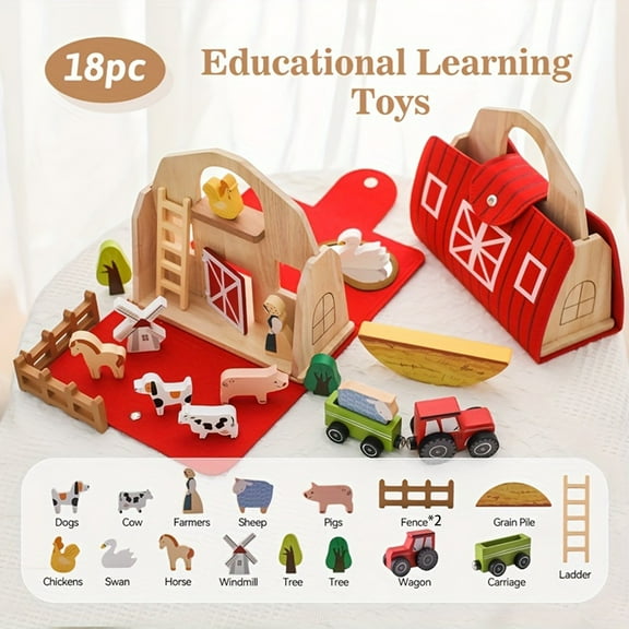 Building Blocks Toys for 3+ Year Old Kids Toddlers Girls Boys, Building Blocks, Farm Playset Educational Learning Toys, Ideal Christmas Birthday Gifts