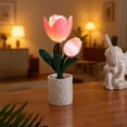 thumbnail image 1 of Building Blocks Tulip & Rose Set with Night Light - Creative Valentines Day Gift, Decorative Flower Arrangement for Home, 1 of 6