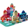thumbnail image 1 of LENNYSTONE Wooden Building Blocks for Toddlers, Kids City Construction Stacking Creative Toys, Preschool Learning Education Block for Boys Girls Ages 3-6, 100pcs, 1 of 7