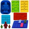 thumbnail image 1 of Building Brick Candy Robot Mold Chocolate Mold Set Silicone Building Block Mold Ice Cube Trays for Making Melted Chocolate Fondant Jelly Dome Mousse（6 Pcs), 1 of 5