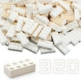 thumbnail image 1 of Building Bricks 2x4 Stud 320 Pcs, White, Classic Building Blocks Set, Compatible with Construction Building Blocks., 1 of 7