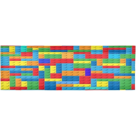 Building Colorful Blocks Curtain Valance for Kitchen Windows/Bathroom/Living Room/Bedroom Blackout, Rod Pocket Valance Small Window Treatment, 54" W x 18" L Home Decor