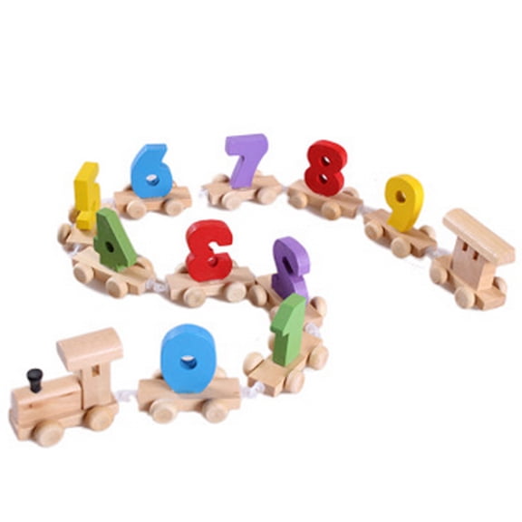 Building Construction Toys Personalised Educational Wooden Train Set for Kids Unique Name Year Birthday Holiday Idea,31.89 inch,Multicolor