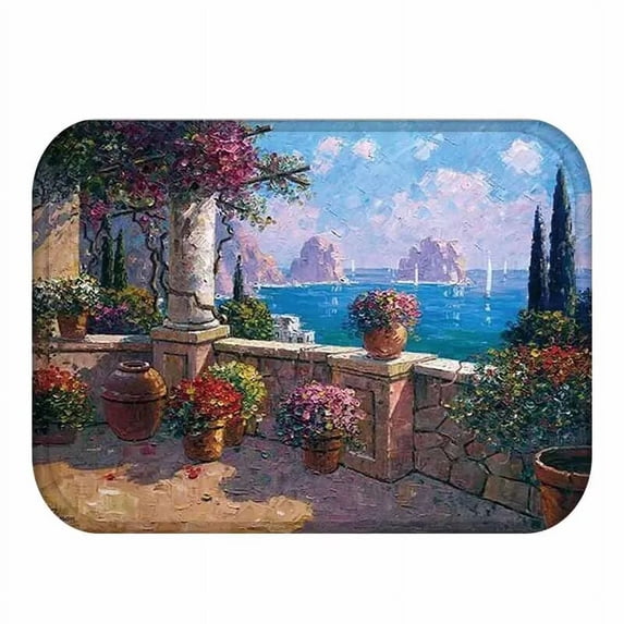 Building Doormat Kitchen Carpet Anti-Slip Nordic Style Marble Map Rubber Bottom Door Floor Room Dustproof Mats