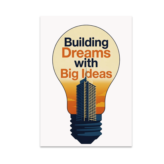 Building Dreams with Big Ideas - Entrepreneurial Ambition - 13x19 Poster Print