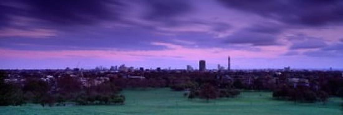 Building In A City Near A Park Primrose Hill London England United Kingdom Canvas Art - Panoramic Images (18 x 6)