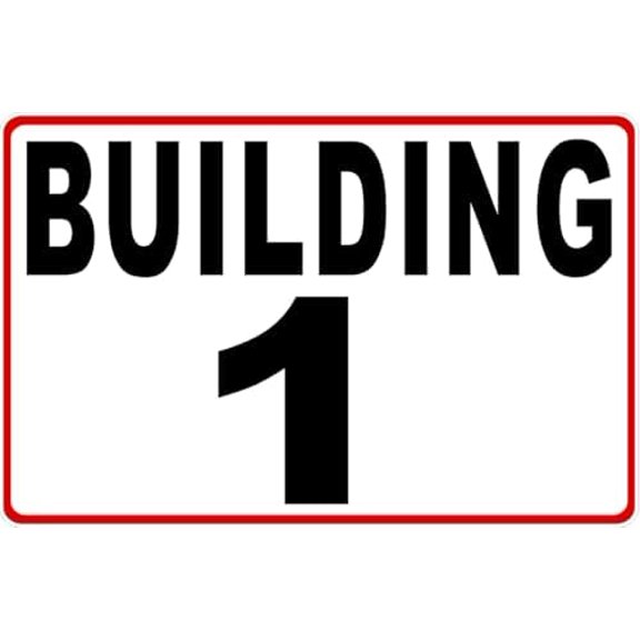 Building Lettering & Numbering Sign - Business 8"x12" Metal Sign Plaque for Man Cave, Yard, Indoor or Outdoor Display
