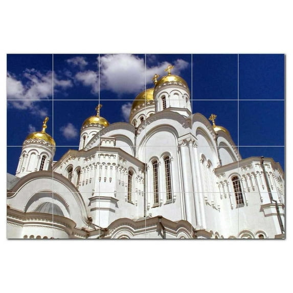 Building Monument Ceramic Tile Mural Kitchen Backsplash Bathroom Shower, 400321