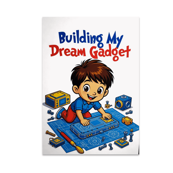 Building My Dream Gadget Poster - Tech Kids Inspiration - 13x19 Poster Print