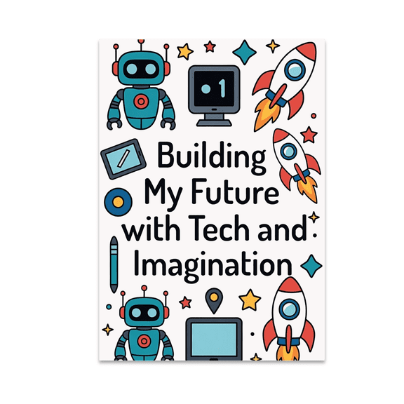Building My Future with Tech and Imagination - Kids Tech Decor - 13x19 Poster Print