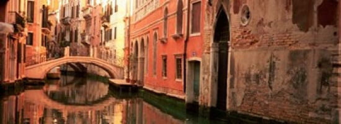 Building Reflections In Water Venice Italy Canvas Art - Panoramic Images (33 x 12)