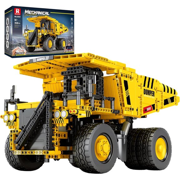 Building Set for Adults with Control Remote STEM Gifts for Teens Age 14 and up, Mining Dump Truck Collectible Model for Birthday, Heavy-Duty Construction Vehicle Building Toys Kit 22025