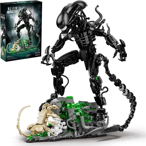 Building Set, MOC Alien Action Figure Kit Compatible with Lego, Horror Sci - Fi Collectible Model Figure & Detailed Base for Adults Kids Birthday for Movie Fans Aged 8+ 958PCS