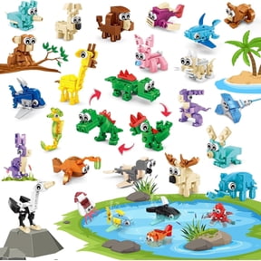 Building Sets 24 Packs Party Favors for Kids, 3 in 1, 72 Kinds of Transformable Animal Building Block Toy, Goodie Bag Stuffers, Classroom Student Prizes Easter Birthday Gifts for Kid Age 6+