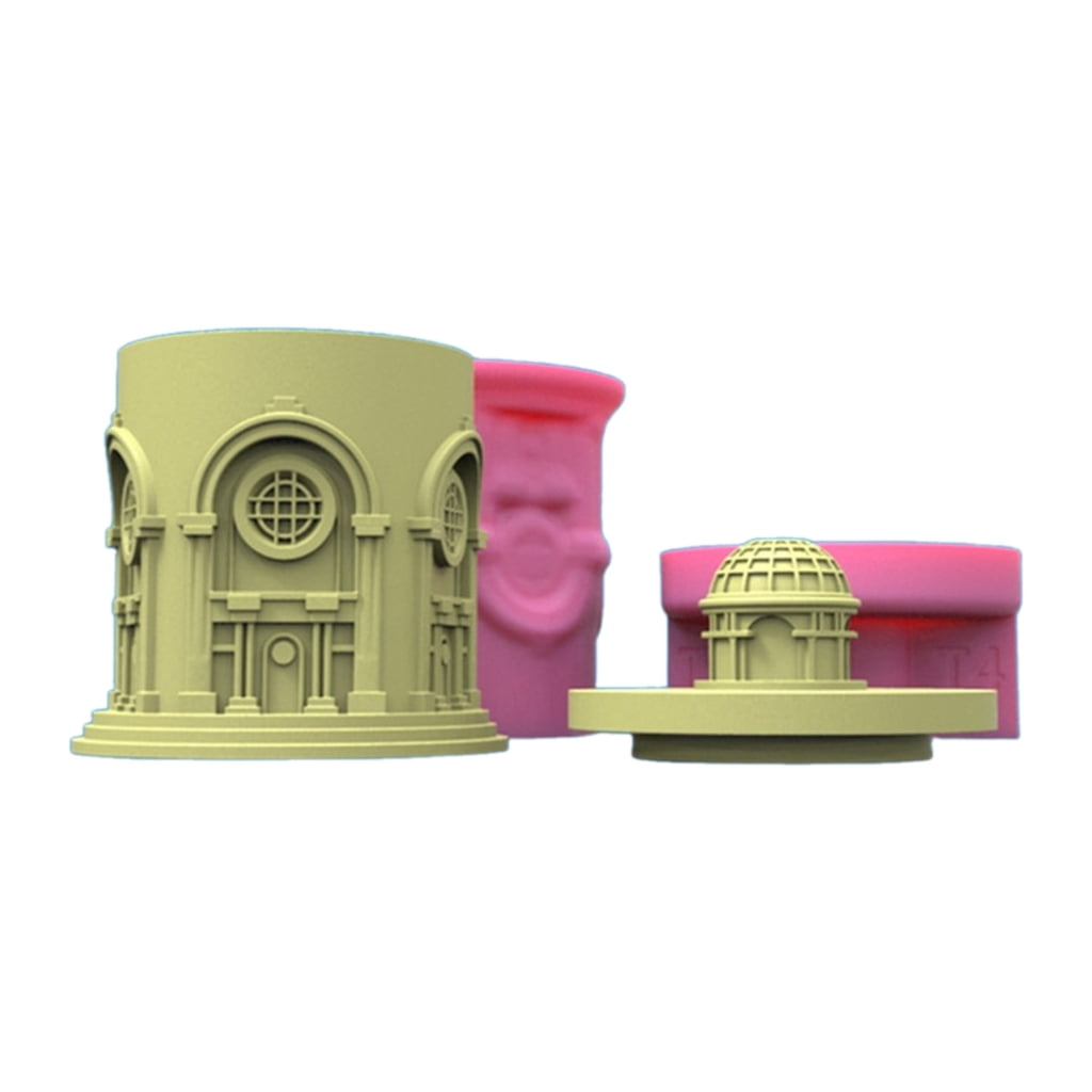Building Storage Jars Silicone Mold with Lid 3D Concrete Casting Mold DIY Candle Holder Mold Flower Pot Making Supplies