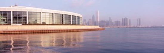 Building Structure Near The Lake Shedd Aquarium Chicago Illinois USA Canvas Art - Panoramic Images (36 x 12)