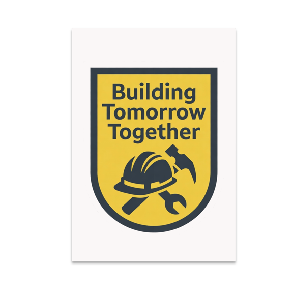 Building Tomorrow Together - Construction Worker - 13x19 Poster Print