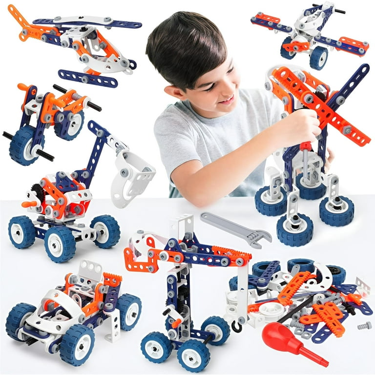 Building Toys for Kids, Erector Set for Boys 6-8, 152PCS DIY 12 in 1 STEM Toys for 6 7 8 9 Year Old Boy, Educational Construction Learning Toy for Age Building Toys for Kids, Erector Set for Boys 6-8, 152PCS DIY 12 in 1 STEM Toys for 6 7 8 9 Year Old Boy, Educational Construction Learning Toy for Age