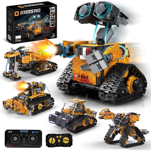 Building Toys STEM Robot Kit5 in 1 Remote & APP Controlled Building SetDIY Educational Building Blocks Set Educational Gift for Boys Girls Age 6 7 8 9 10 11 12 13 14+ Year Old