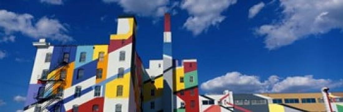 Building With Geometric Decorations Minneapolis Minnesota USA Canvas Art - Panoramic Images (18 x 6)