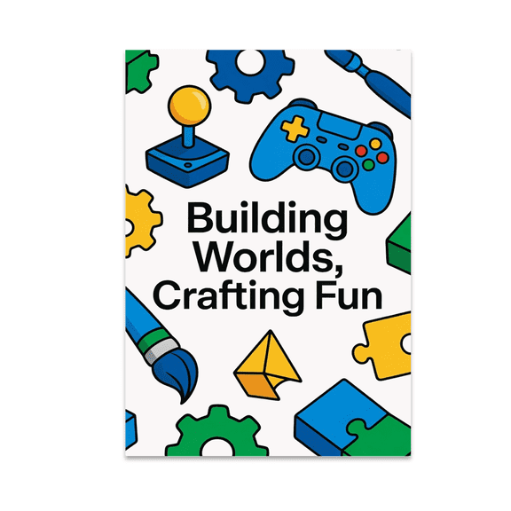 Building Worlds Crafting Fun - Indie Game Developer - 13x19 Poster Print