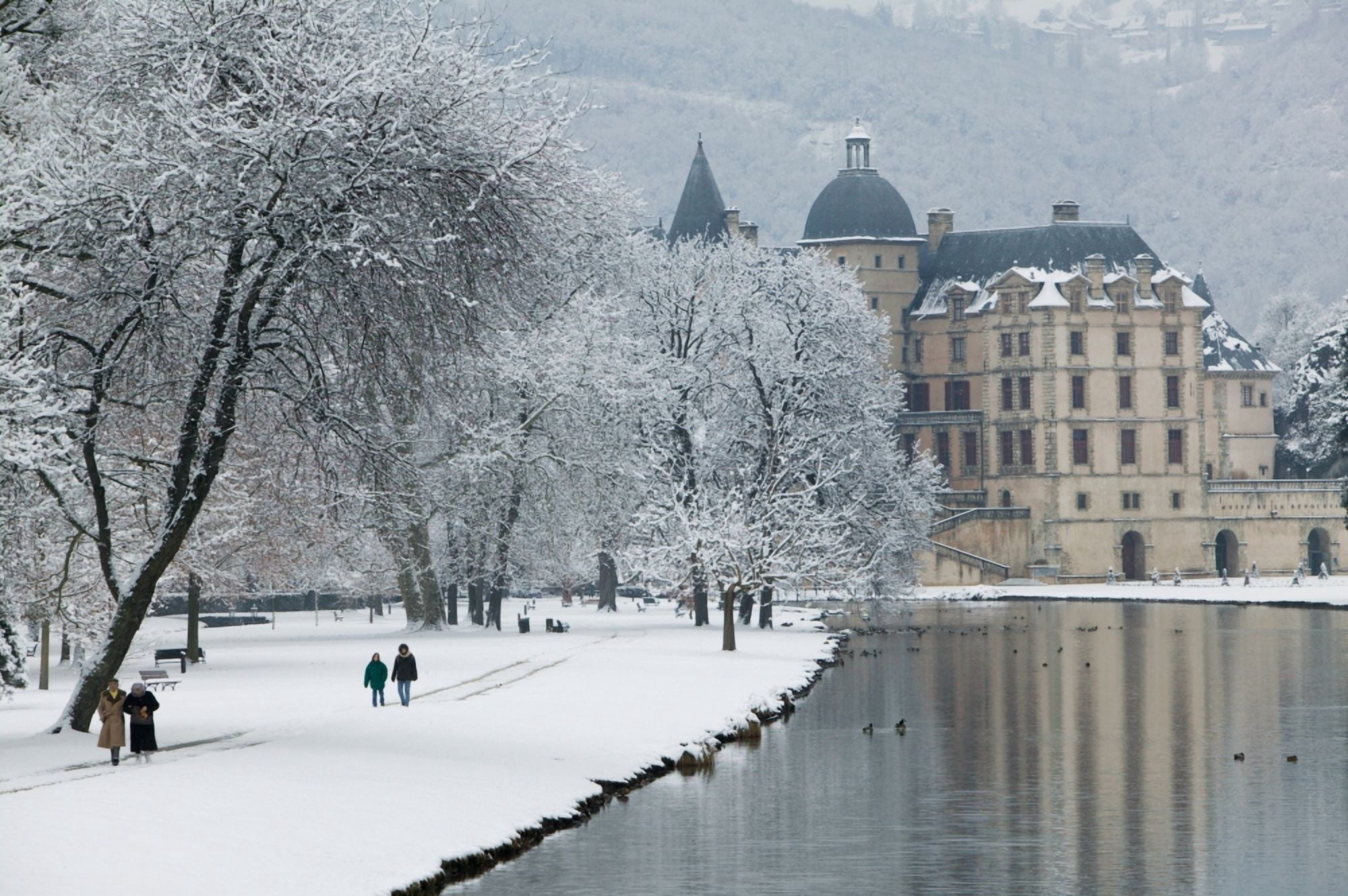 Building along a lake Chateau de Vizille Vizille France Canvas Art - Panoramic Images (27 x 9)