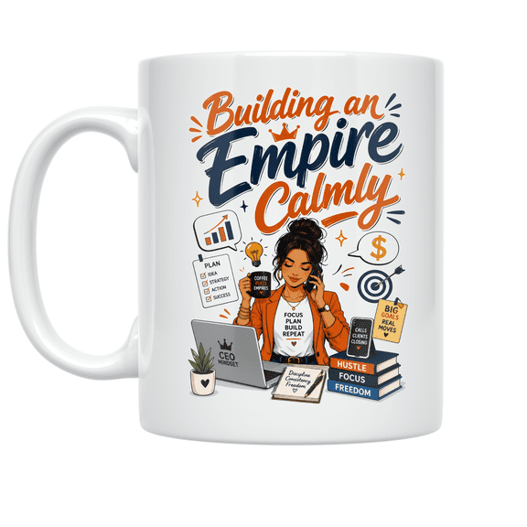 Building an Empire Calmly - Entrepreneur - 11 oz Ceramic Coffee Mug