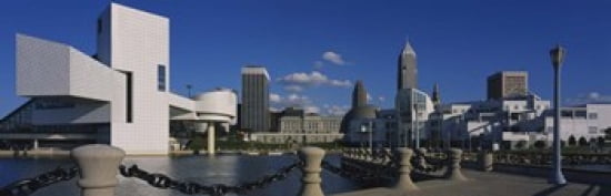 Building at the waterfront Rock And Roll Hall Of Fame Cleveland Ohio USA Canvas Art - Panoramic Images (36 x 12)