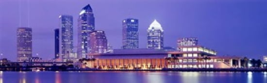 Building at the waterfront Tampa Florida USA Canvas Art - Panoramic Images (36 x 12)