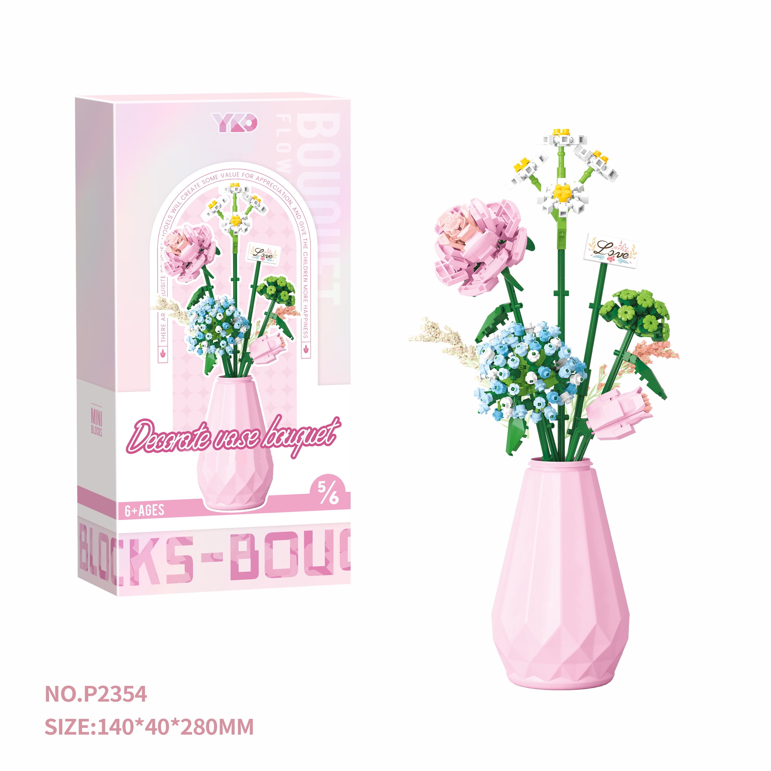 Building block vases, DIY assembled a total of six freely matched with ...